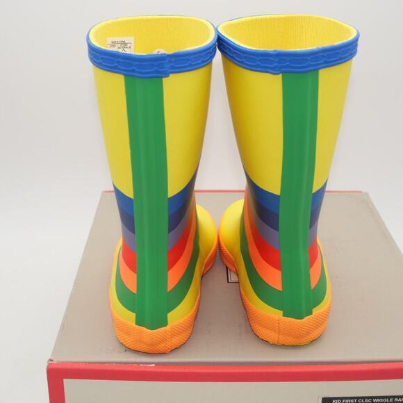 NEW Hunter Kids First Classic Yellow Wiggle Rainbow Rain Boots Big Kids 2 - Picture 3 of 9